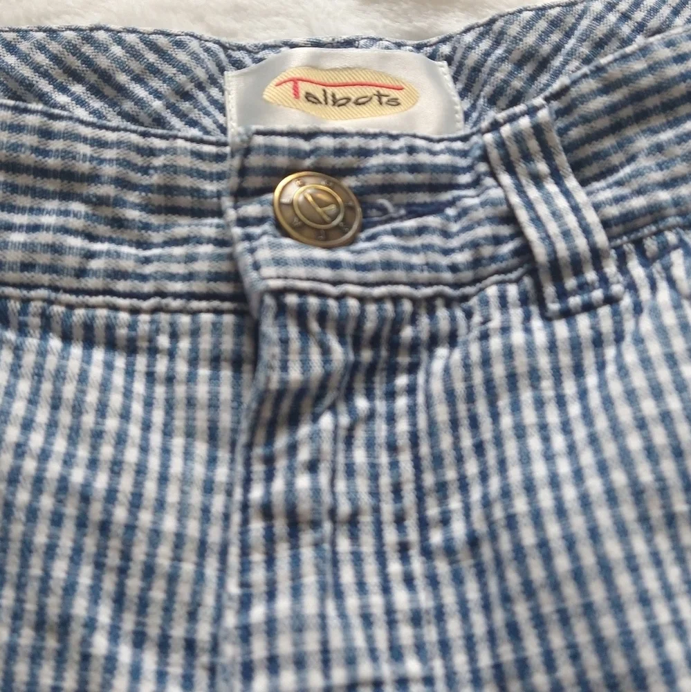 Talbots High Rise Blue and White checkered cotton shorts‎ 5